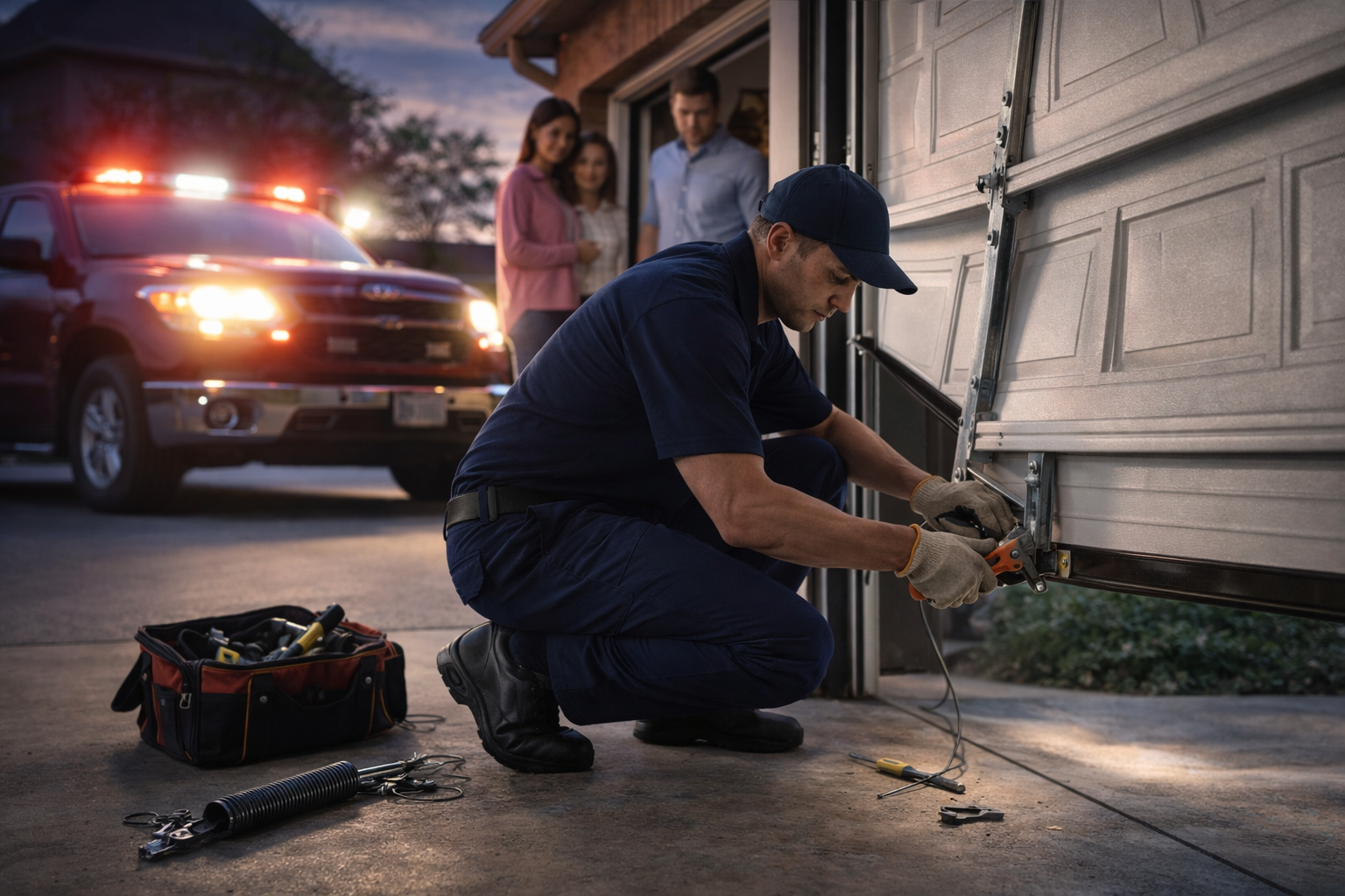 emergency garage door repair technician