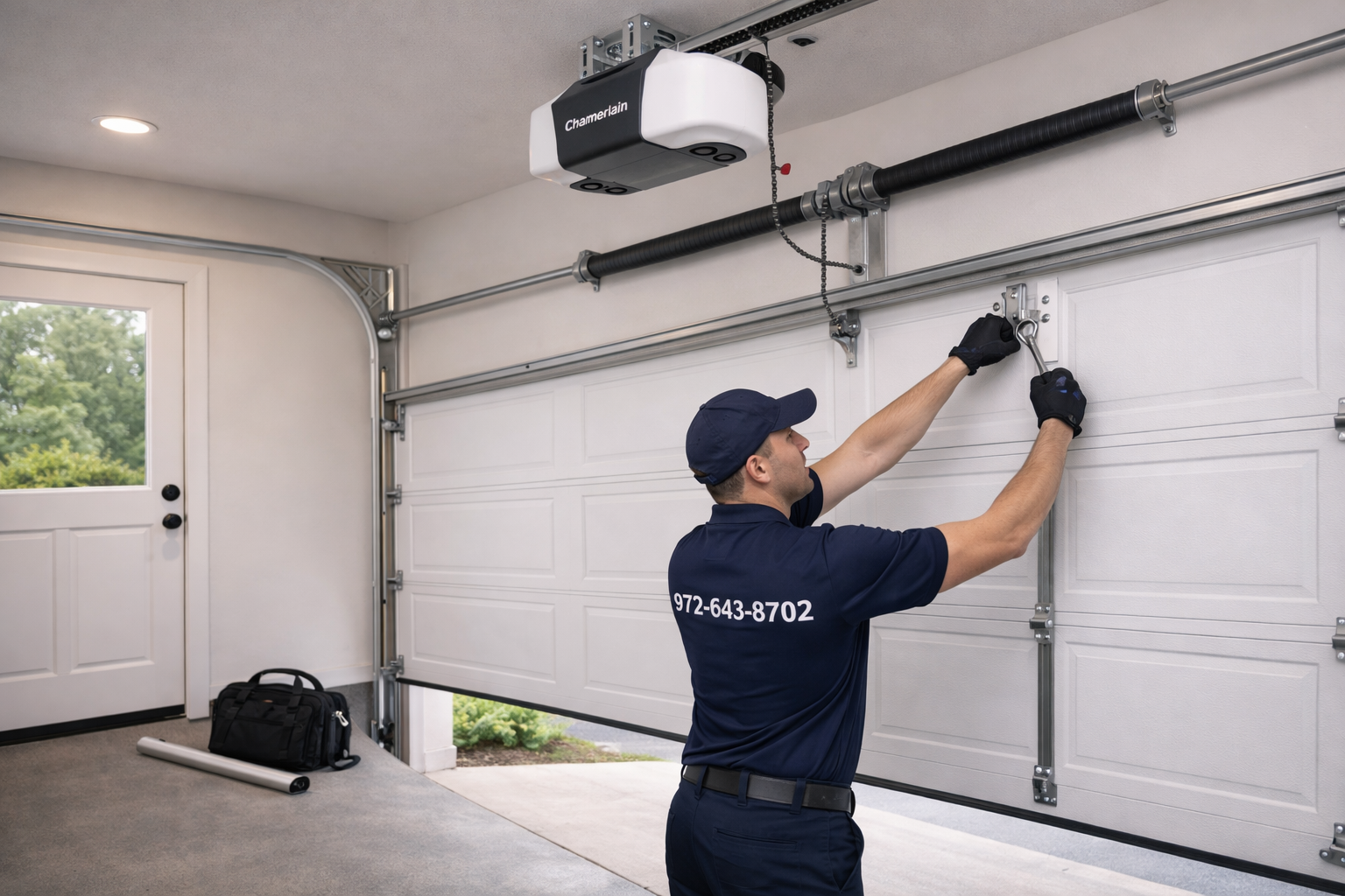 Residential garage door installation