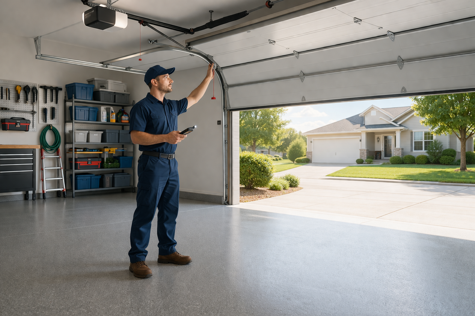 Residential garage door maintenance inspection service